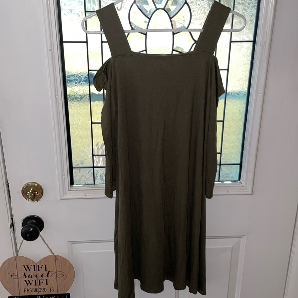 Wide Strap Cold Shoulder Isaac Liev Dress